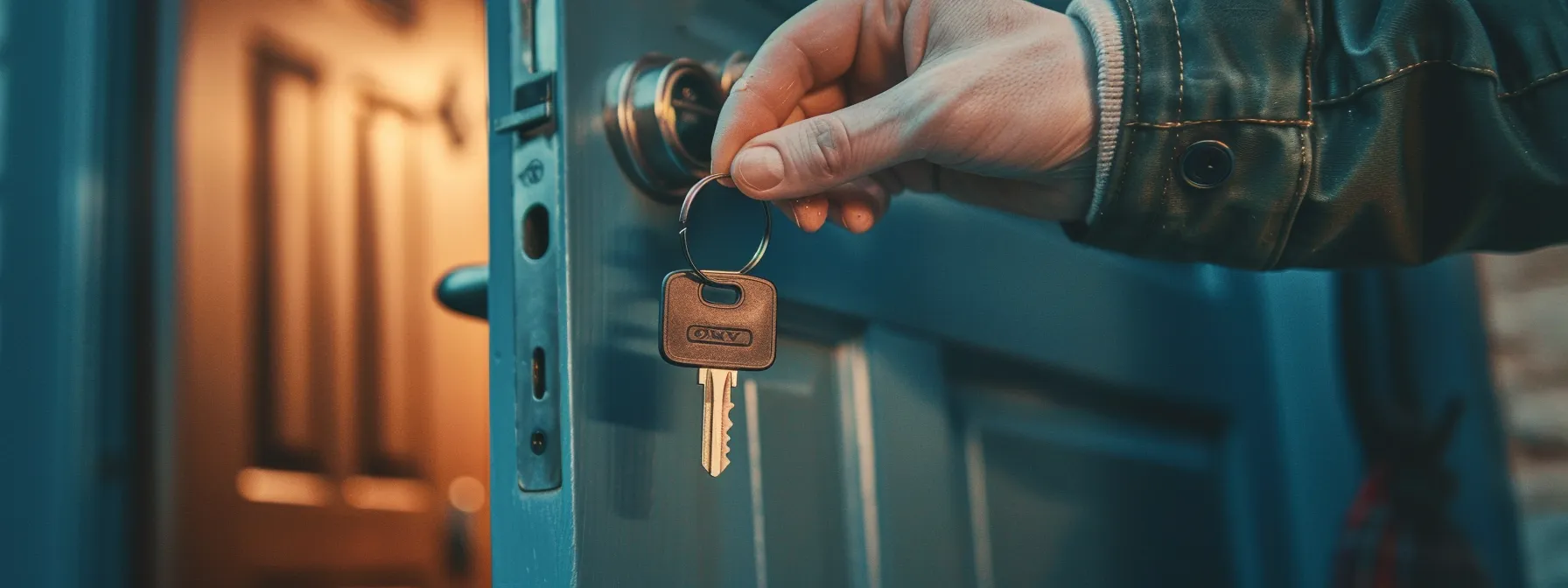 a person inspecting and maintaining a key and lock to prevent future breakage incidents.