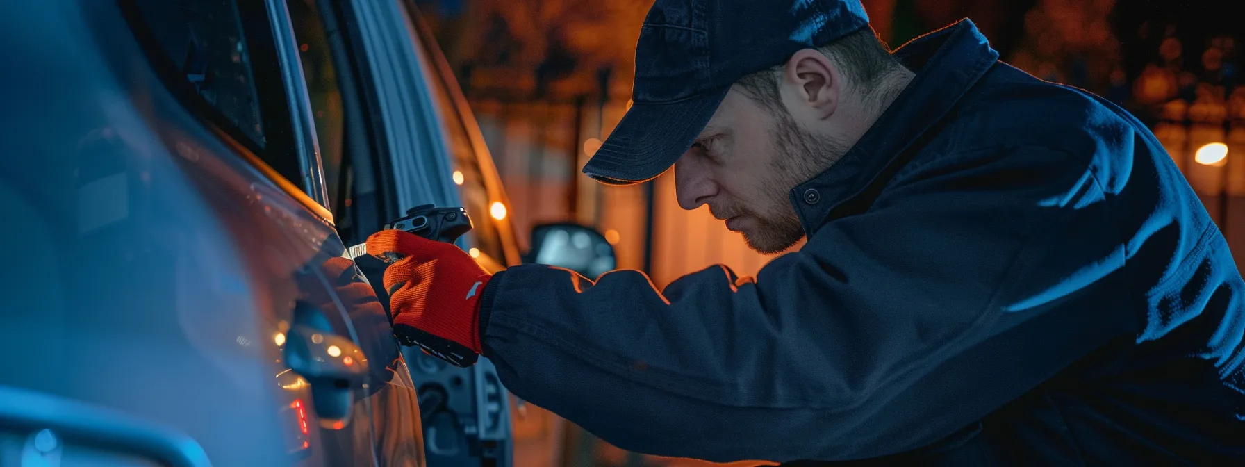 a locksmith expert efficiently installing a car lock with confidence and skill.