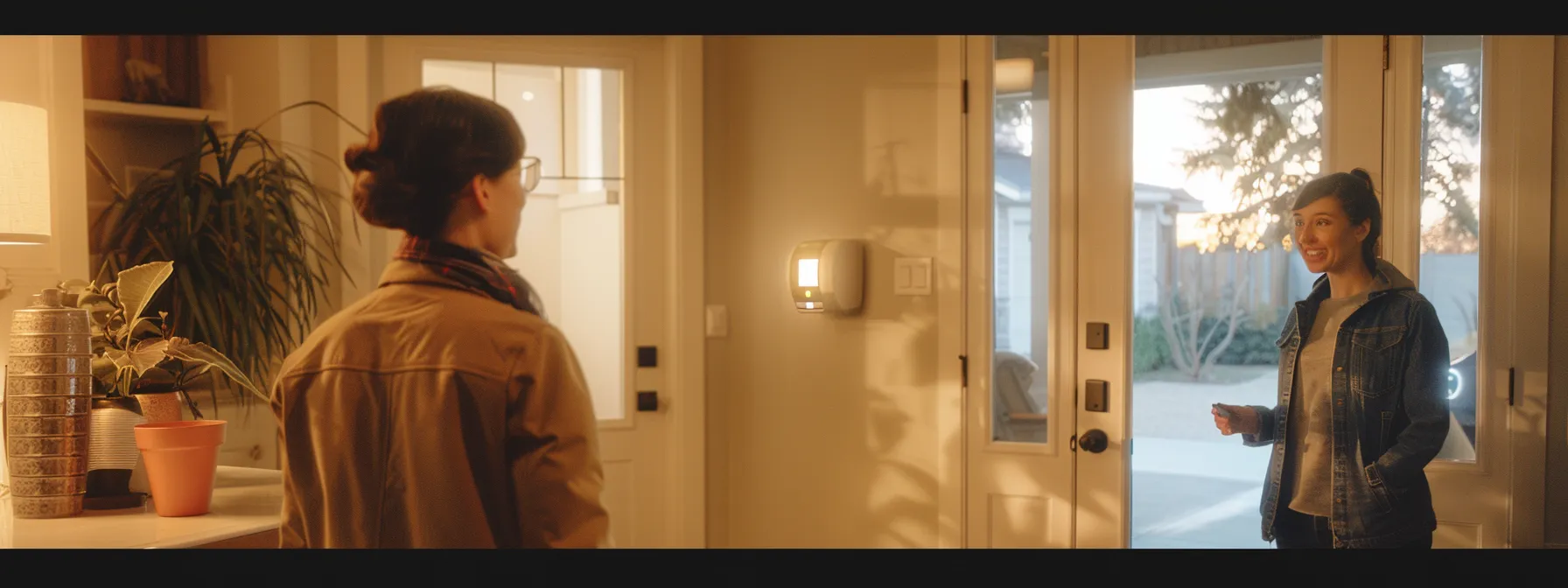 a homeowner receiving a personalized consultation on selecting the right smart lock for their security needs.