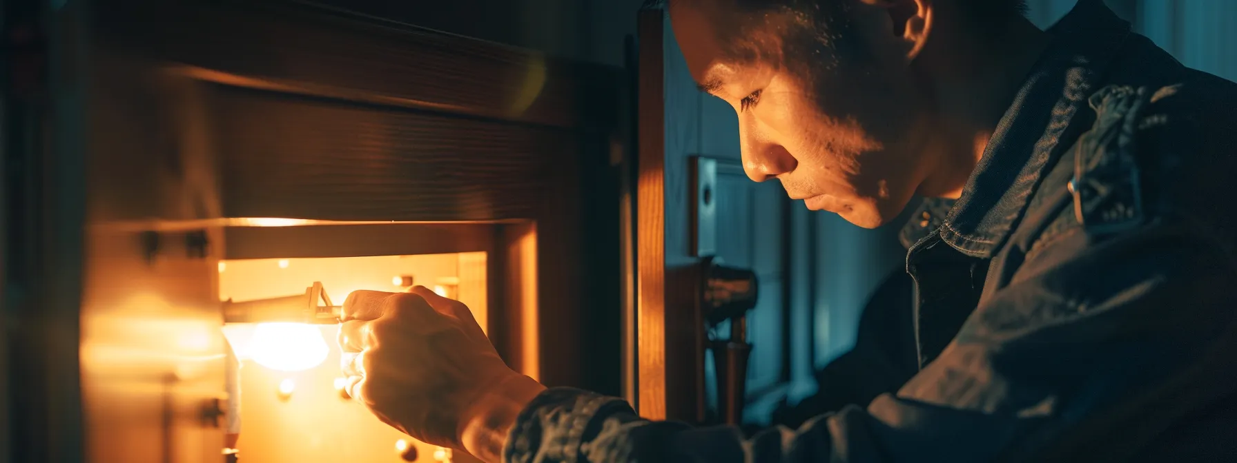 a skilled locksmith carefully opening a safe with precision and expertise.