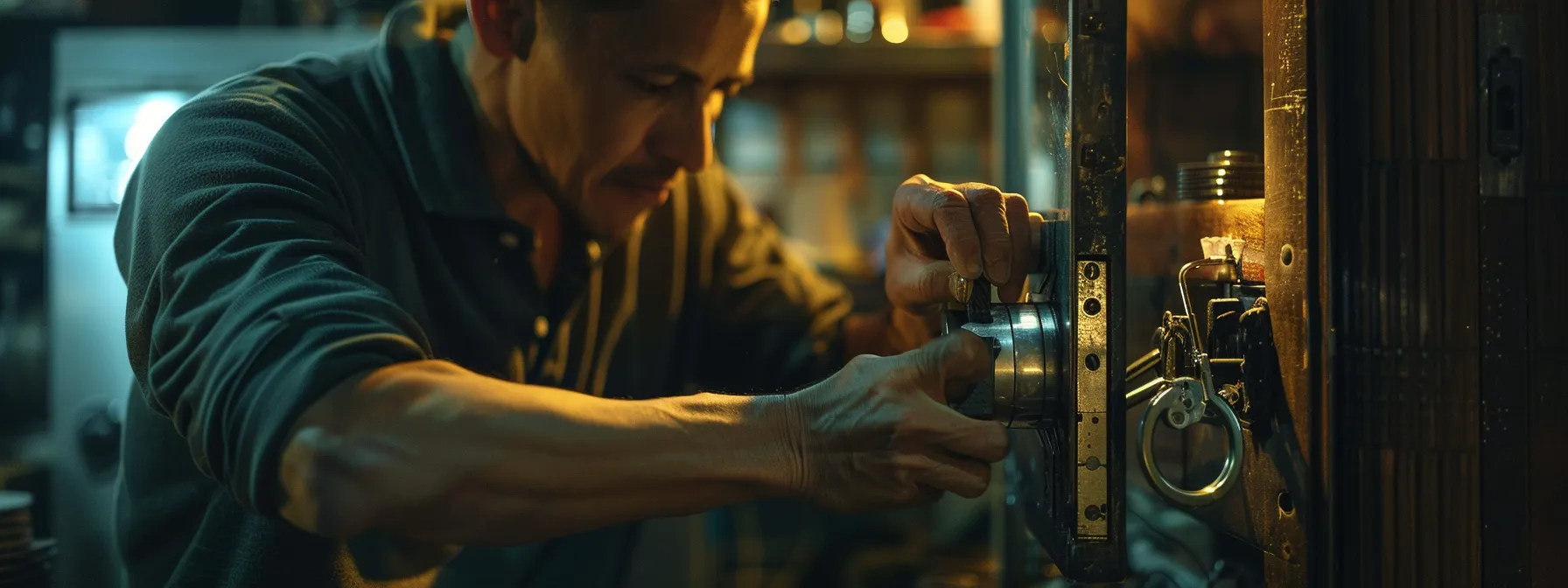 a locksmith swiftly and expertly manipulating a lock with precision and speed, showcasing mastery of accelerated entry techniques.